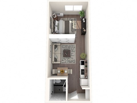 a floor plan of a studio apartment